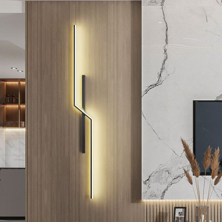 Modern Minimalist Geometry Lines Aluminum Iron Silicone LED Wall Sconce Lamp for Living Room