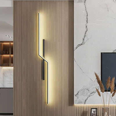 Modern Minimalist Geometry Lines Aluminum LED Wall Sconce Lamp