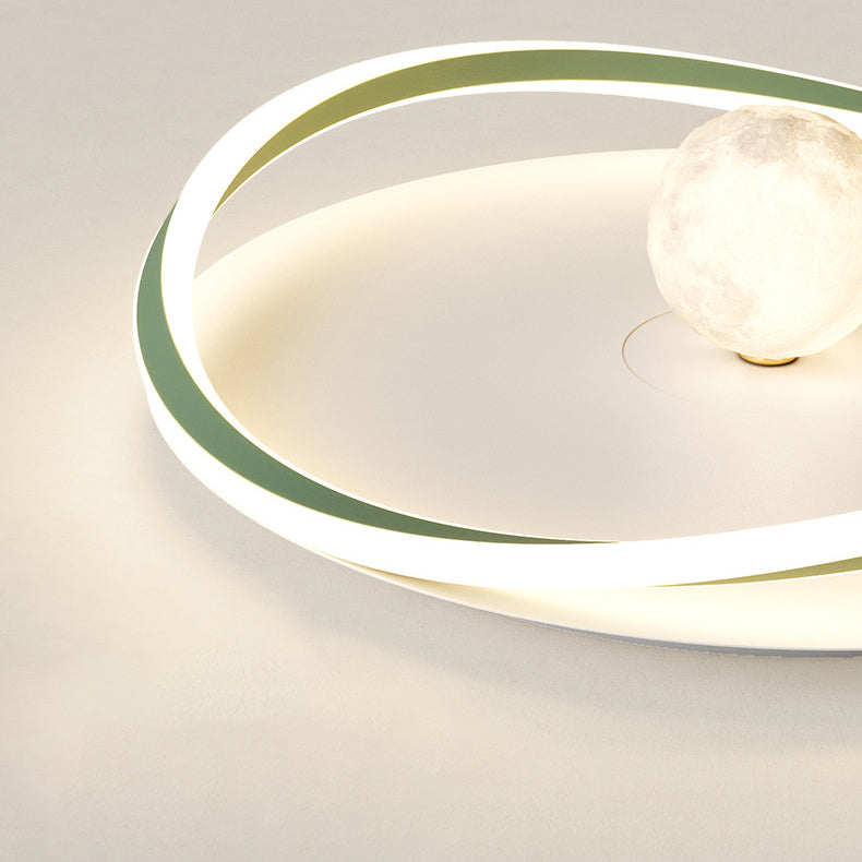Moderne minimalistische Kreisring Eisen Acryl Aluminium LED Unterputz Deckenleuchte für Schlafzimmer 