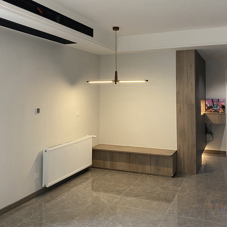 Lámpara de araña de isla de cocina LED contemporánea de cobre latón madera tira escandinava para comedor 