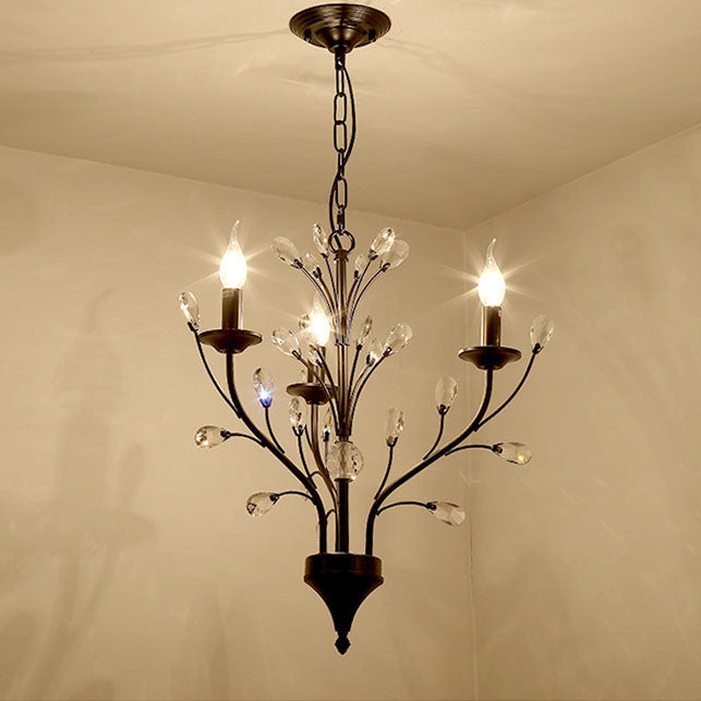 Vintage Rustic Black Iron Candelabra 3/6/9/12-Light Chandelier