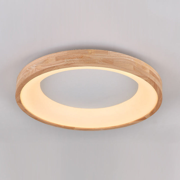 Luz de techo empotrada LED de roble acrílico anillo minimalista moderno para sala de estar 