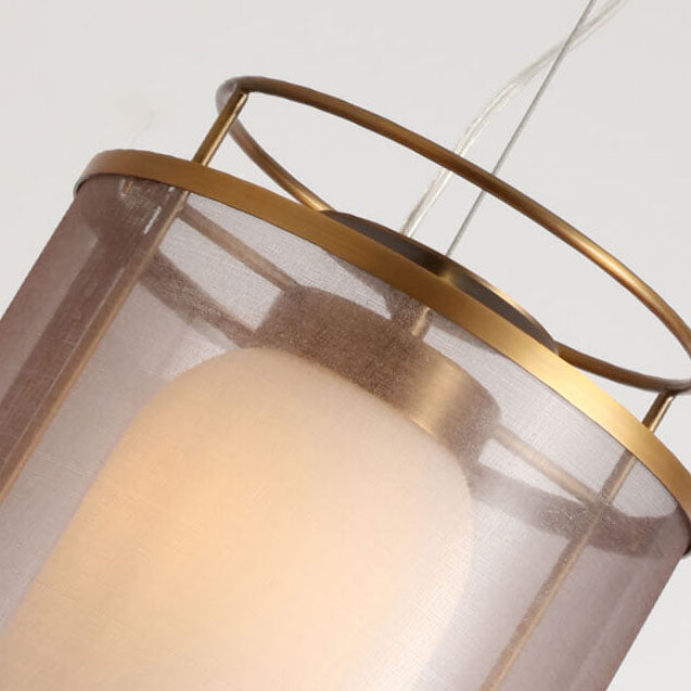 Japanese Zen Curved Stainless Steel Frame Glass 1-Light Pendant Light