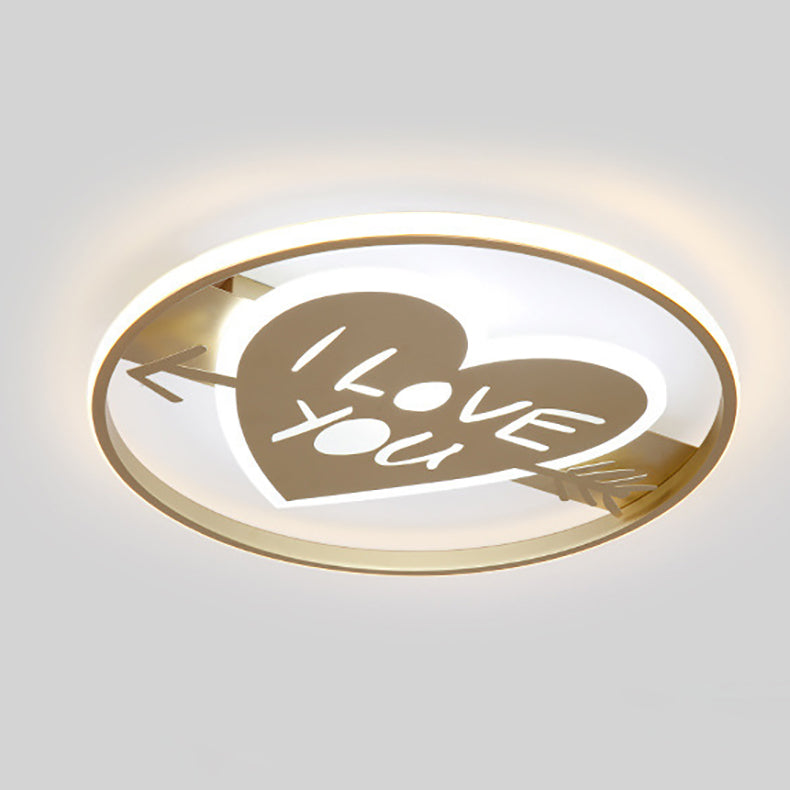 Moderne Luxus Eisen Acryl Runde Krone Herz Stern Berg LED Unterputz Deckenleuchte für Schlafzimmer 