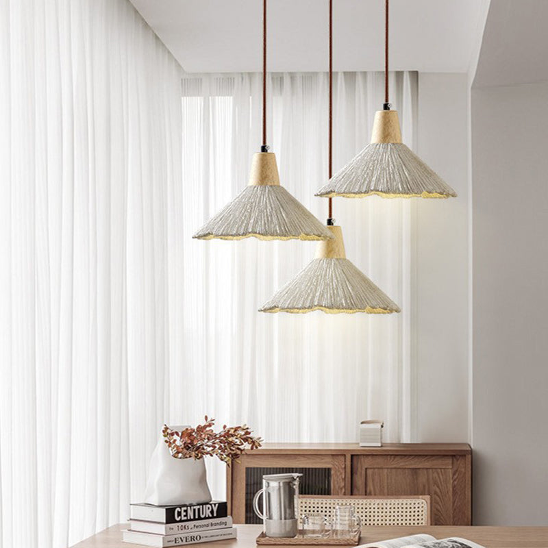 Contemporain Bar à Parapluies Scandinave Ciment Texturé Suspension 1 Lumière Pour Salon 