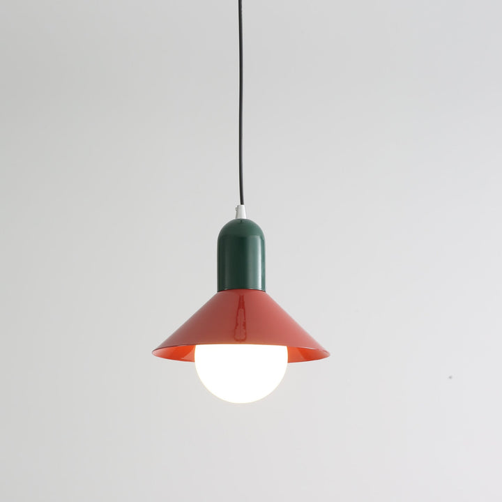 Simplicidad Contemporánea Macaron Hierro Geométrico Cono Forma 1-Luz Lámpara Colgante Para Sala de Estar 