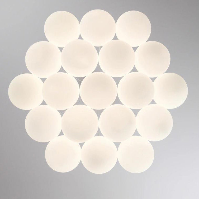 Zeitgenössischer kreativer Mondglas-Kronleuchter mit 7/13/19 Lichtern für Wohnzimmer 