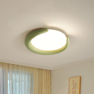 Nordic Crescent Moon Round LED Flush Mount Ceiling Light