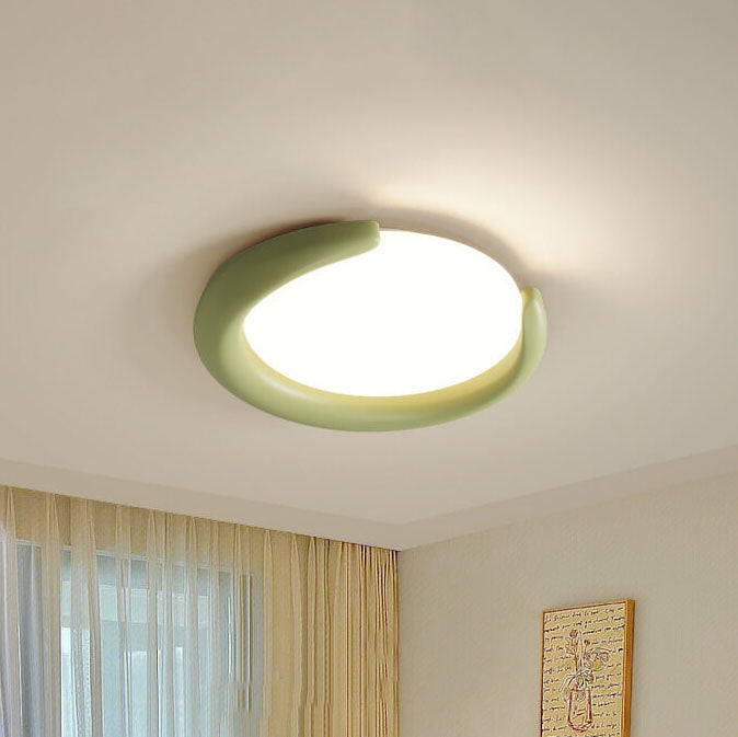 Plafonnier LED rond en forme de croissant de lune nordique 