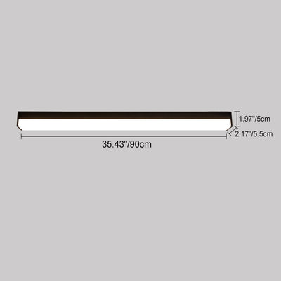 Plafonnier LED en aluminium PC rectangulaire long minimaliste moderne pour patio extérieur 