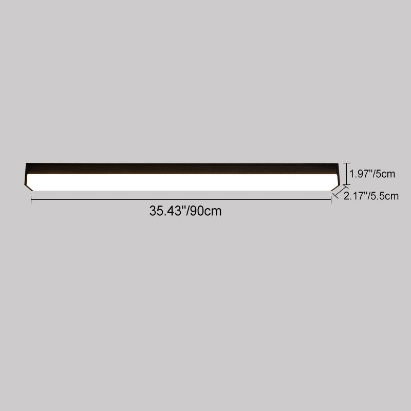 Plafonnier LED en aluminium PC rectangulaire long minimaliste moderne pour patio extérieur 