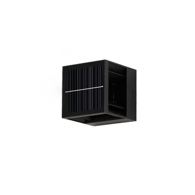 Applique murale LED en aluminium à rayures carrées solaires modernes et minimalistes pour jardin 