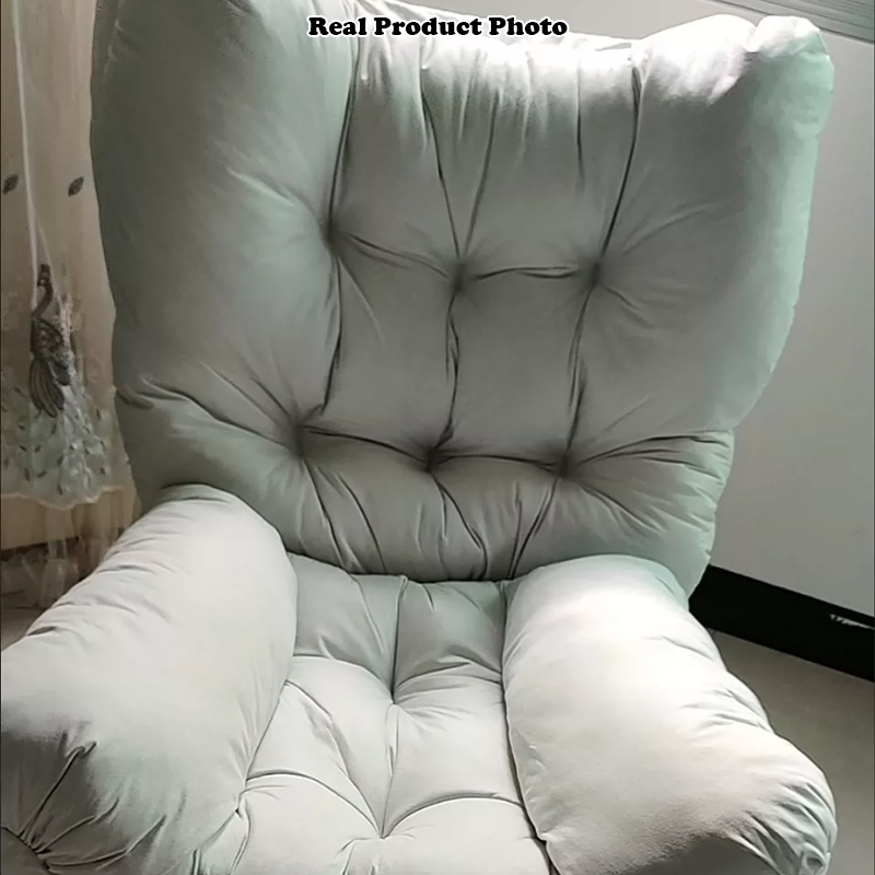 Sillón auxiliar rectangular moderno y minimalista de tela sherpa de tejido sintético, con estructura de acero y madera, respaldo y reposapiés, para sala de estar 