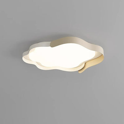 Plafonnier LED en forme de vague en fer PE de simplicité moderne pour salon 