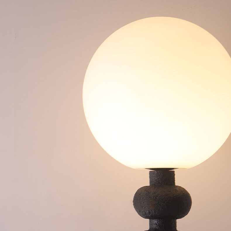 Lampe de sol moderne en résine Wabi-sabi en forme de gourde ronde en acrylique à 1 lumière 