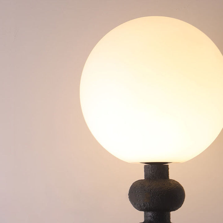 Lampe de sol moderne en résine Wabi-sabi en forme de gourde ronde en acrylique à 1 lumière 