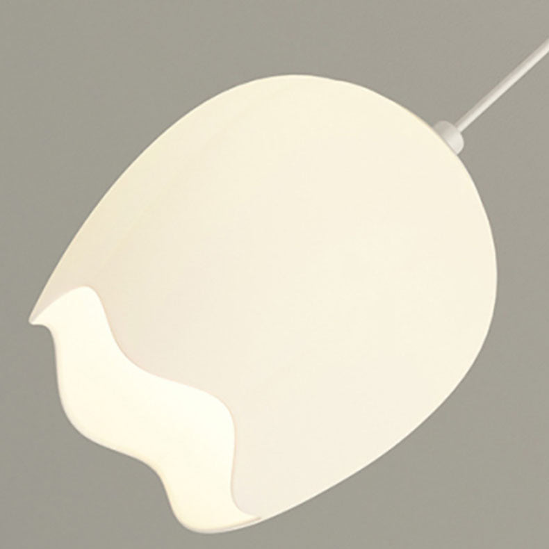Moderner minimalistischer floraler Eisen-Glas-3-Licht-Insel-Leuchter für das Esszimmer 
