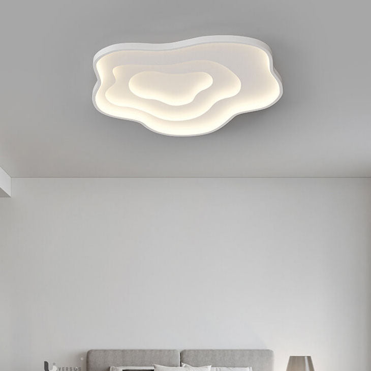 Modern Creative Solid Color Cloud Shape LED Iron Aluminum Acrylic Flush Mount Light