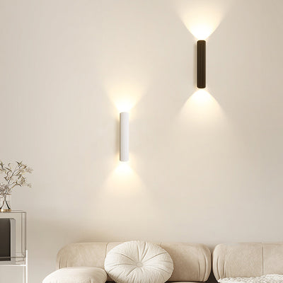 مصباح حائط LED من الألومنيوم والحديد بأسطوانة مخططة بتصميم حديث وبسيط لغرفة النوم 