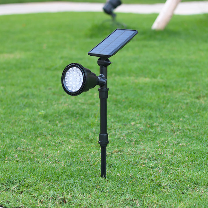 Projecteur LED Solaire Étanche en ABS Industriel Contemporain pour Pelouse avec Piquet pour Patio Extérieur 