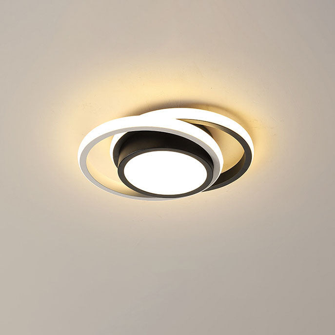 Modern Minimalist Hardware Acrylic Circle Ring LED Flush Mount Ceiling Light For Bedroom