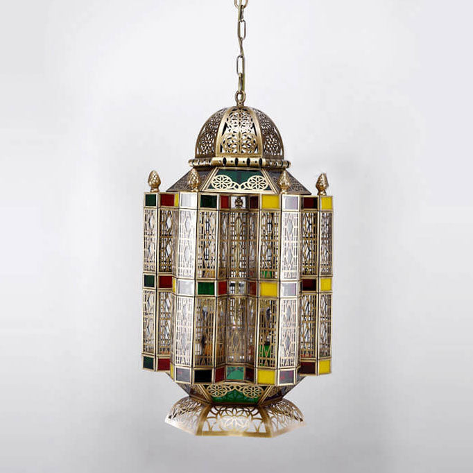 Moderner kreativer Käfig aus Vollkupfer mit offenem Design, 4-flammige Pendelleuchte 