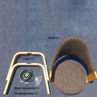 Zeitgenössischer nordischer PU-Leder gepolsterter Holzrahmen ergonomischer Drehstuhl mit Rückenlehne und Armlehne für das Home Office 