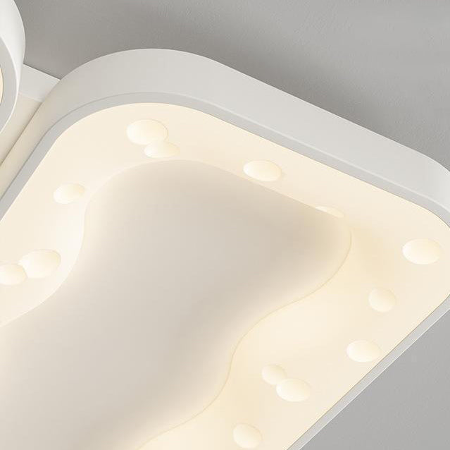 Moderne minimalistische Käsecreme Acryl Eisen LED Unterputz Deckenleuchte für Schlafzimmer 