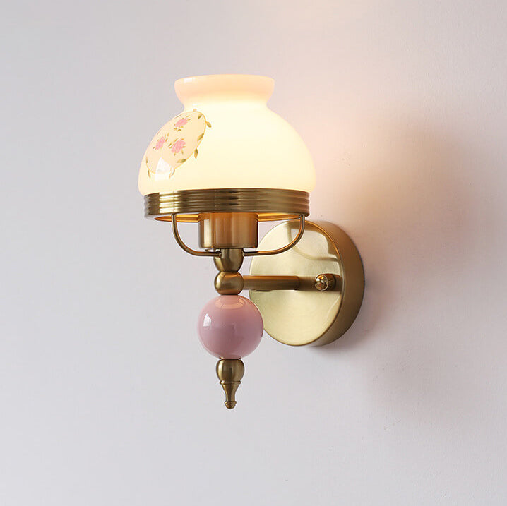 Vintage Minimalist Decorative Glass Globe 1-Light Wall Sconce Lamp