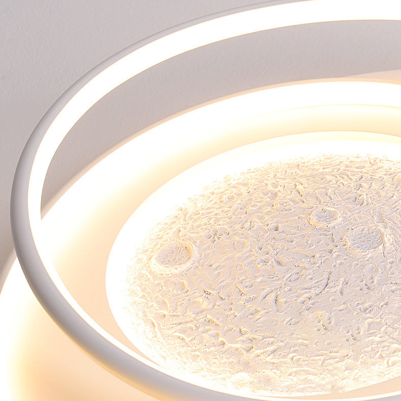 Plafonnier LED en aluminium, résine et silicone, rond minimaliste moderne, pour chambre à coucher 