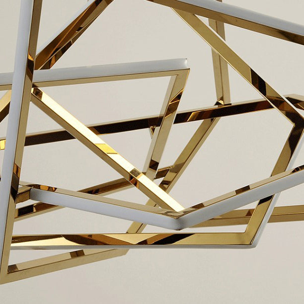 Contemporary Scandinavian Stainless Steel PVC Irregular LED Chandelier For Living Room