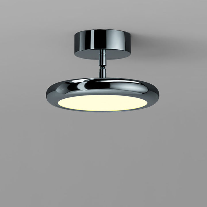 Moderne minimalistische runde Scheibe Orb Eisen Acryl LED Halb-Flush-Montage Deckenleuchte für den Flur 