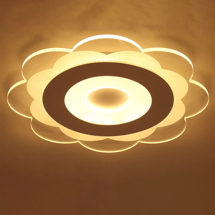 Modern Minimalist Floral Iron Acrylic LED Flush Mount Ceiling Light