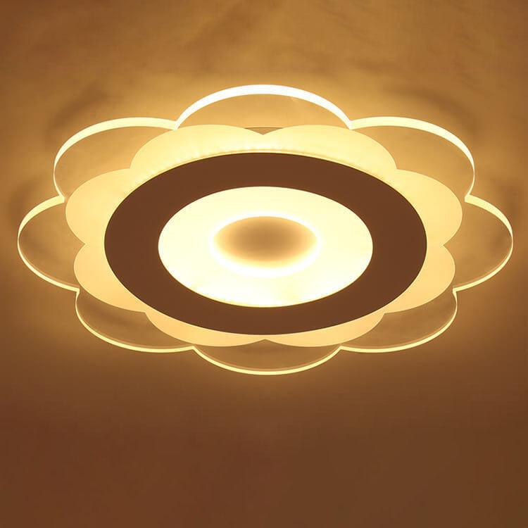 Modern Minimalist Floral Iron Acrylic LED Flush Mount Ceiling Light