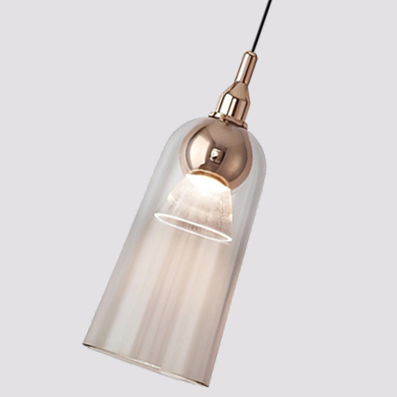 Zeitgenössische nordische Acryl-Cup-Shade-Aluminium-LED-Pendelleuchte mit Farbverlauf für Esszimmer 