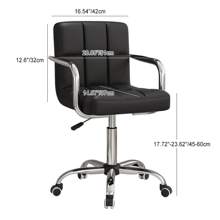 Modern Simplicity Faux Leather Steel SGS Sponge Square Lattice Desk Chair Backrest Swivel Adjustable For Home Office