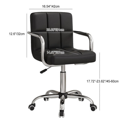 Moderne Einfachheit Leder Stahl SGS Schwamm Quadrat Gitter Schreibtischstuhl Rückenlehne Drehbar Verstellbar Für Home Office 