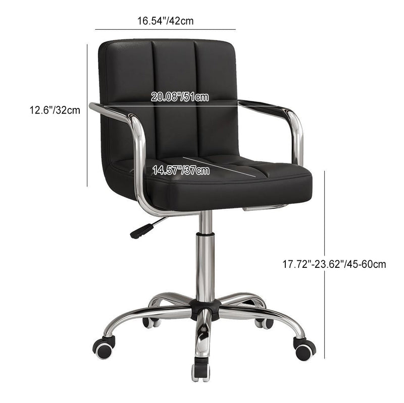 Moderne Einfachheit Leder Stahl SGS Schwamm Quadrat Gitter Schreibtischstuhl Rückenlehne Drehbar Verstellbar Für Home Office 