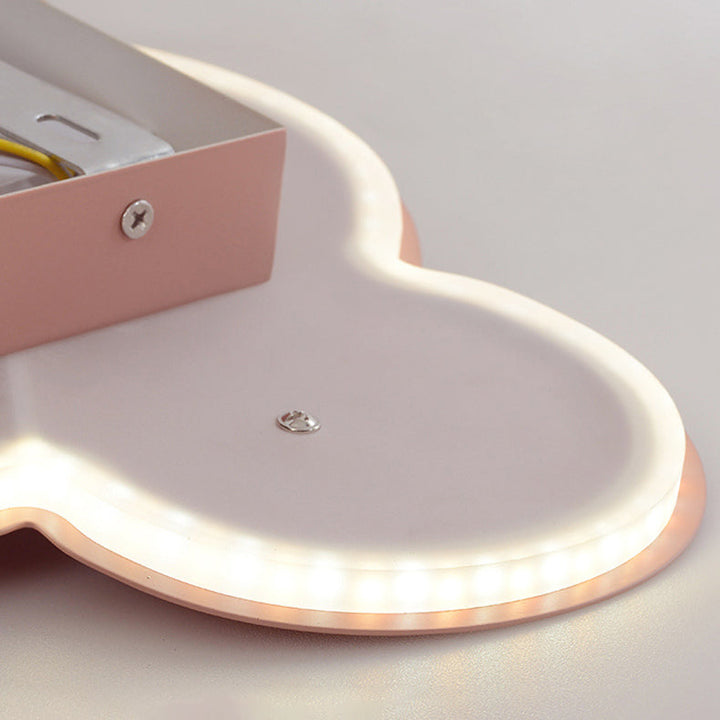 Lámpara de pared LED para niños con pantalla de acrílico de hierro en forma de nube sonriente creativa contemporánea para dormitorio 