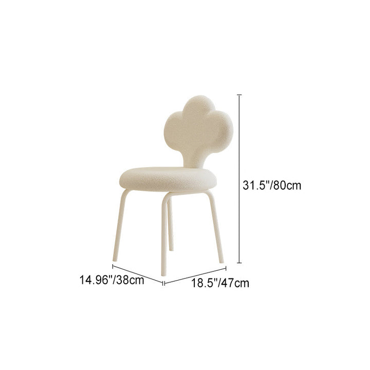 Taburete giratorio de tocador contemporáneo de diseño creativo con forma de nube, tapizado en tela sherpa, con respaldo para dormitorio 