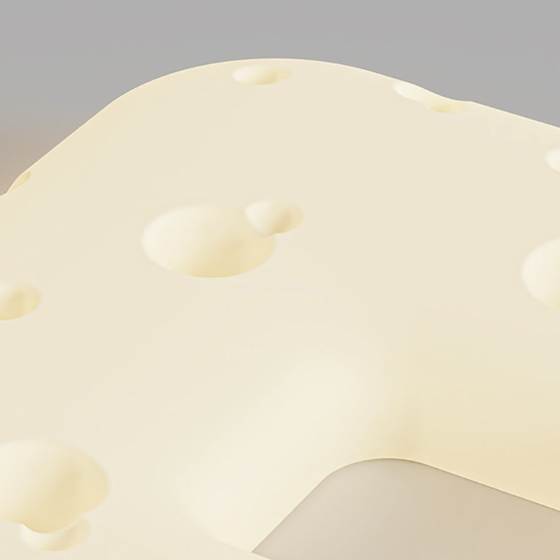 Design contemporain de biscuits à la crème nordique carré PE abat-jour LED plafonnier pour salon 