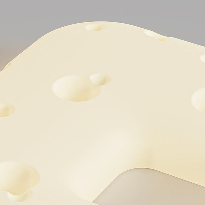 Design contemporain de biscuits à la crème nordique carré PE abat-jour LED plafonnier pour salon 