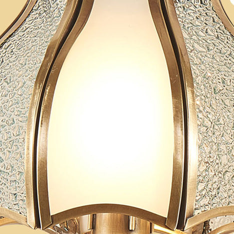 Applique murale contemporaine de luxe en cuivre avec abat-jour en verre en forme de parapluie 1/2 lumière pour chambre 