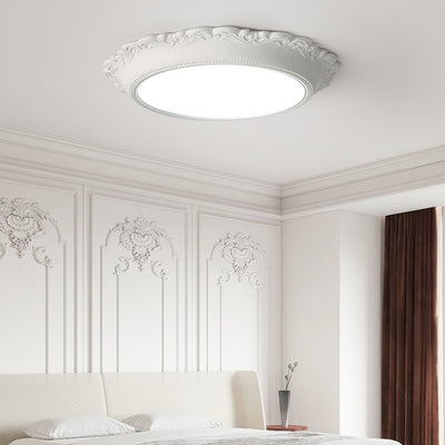 Lumière de plafond LED encastrée acrylique à bord rond gravé PU minimaliste moderne pour salon 