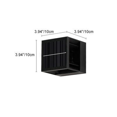 Zeitgenössische Einfachheit ABS Quadrat LED Solar Wasserdichte Outdoor Wand Leuchte Lampe Für Garten 