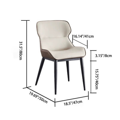 Dossier de chaise de salle à manger rembourré en cuir microfibre de luxe contemporain pour salle à manger 