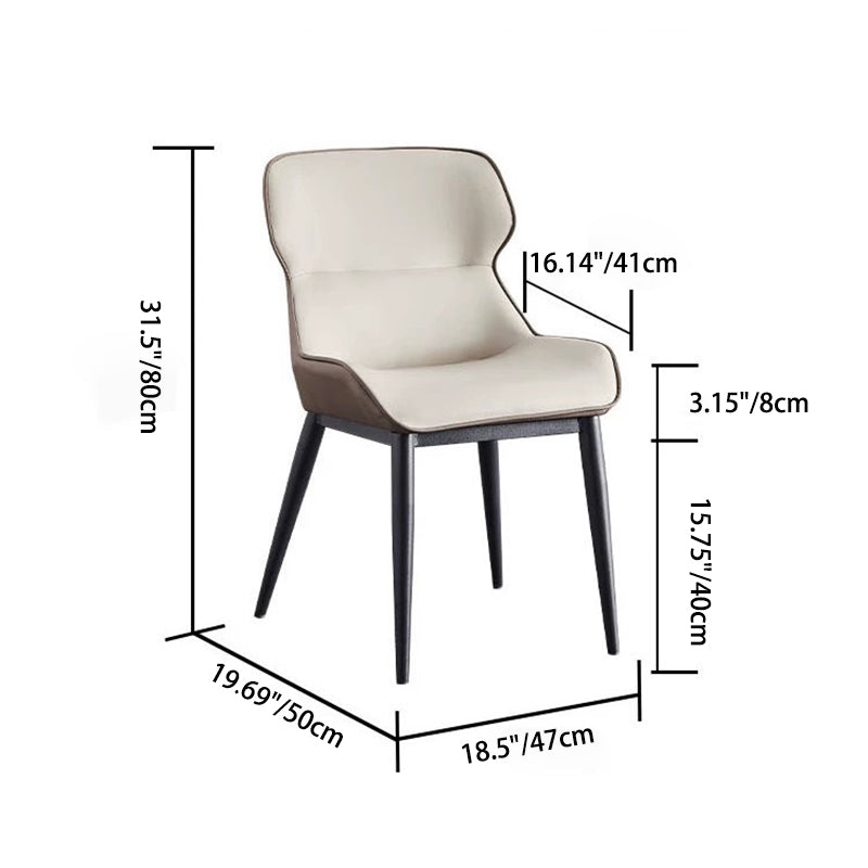 Dossier de chaise de salle à manger rembourré en cuir microfibre de luxe contemporain pour salle à manger 