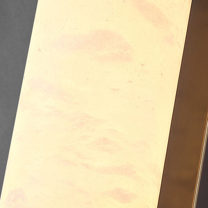 Moderne chinesische Marmorsäule Messing LED Wandleuchte 