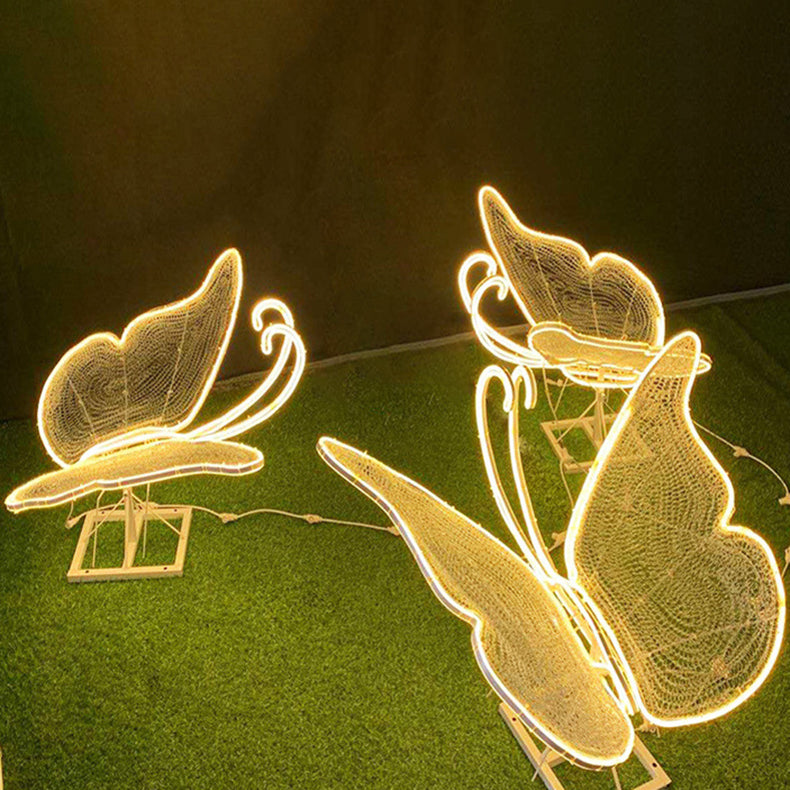 إضاءة خارجية LED على شكل فراشة من الألياف الزجاجية العازلة للماء بأسلوب آرت ديكو الحديث للحديقة 