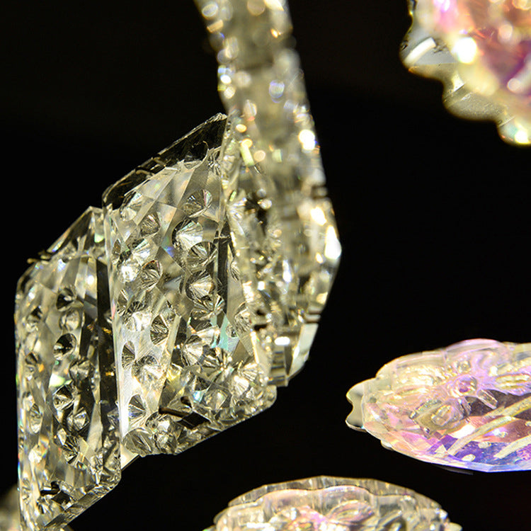 Modern Art Deco Butterfly Crystal Hardware LED Chandelier For Living Room